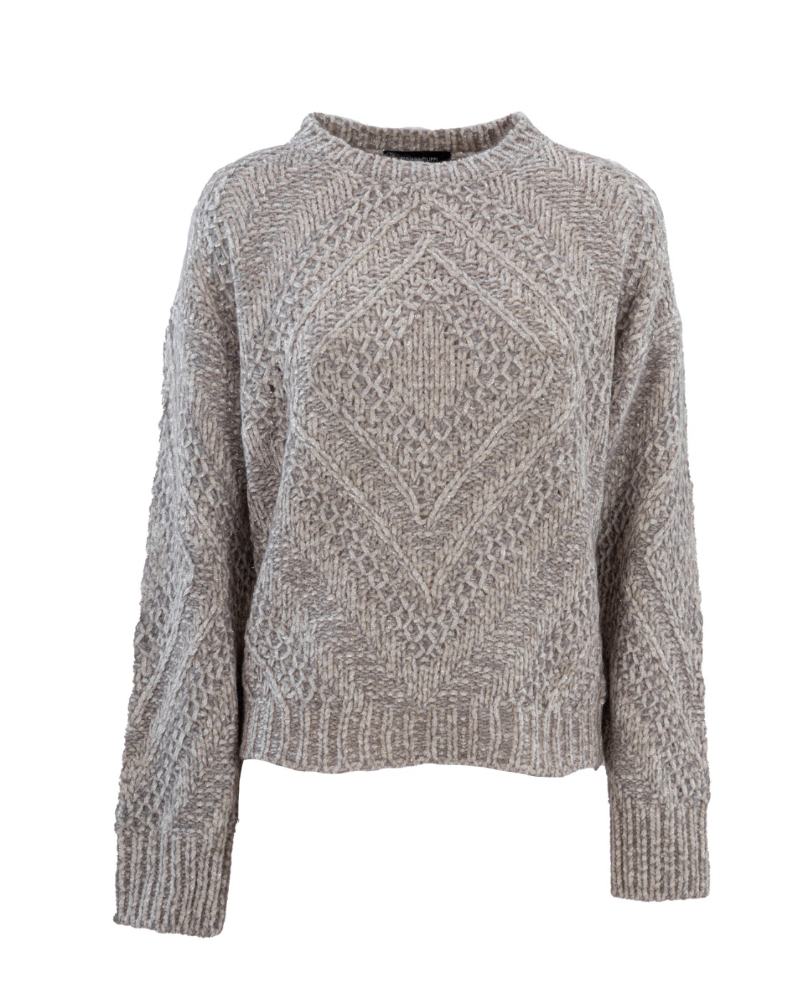 shop FABIANA FILIPPI  Pull: Fabiana Filippi luminosa maglia girocollo.
Girocollo.
Maniche lunghe.
Collo, fondo e polsini a coste.
Vestibiltà regolare.
Composizione: 58% Viscosa 17% Poliammide 13% Metallo 10% Mohair 10% Alpaca.
Fabbricato in Italia.. MAD223F449H755-VR1 number 7610784